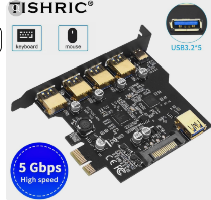 плата расширения TISHRIC PCIE на 5 портов usb3.2 gen1 type-C, основное управление, многопортовая Донецк