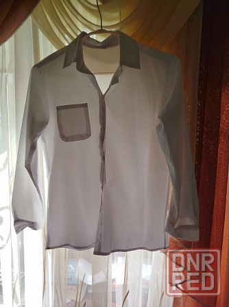 Белая рубашка 150-155 см Донецк - изображение 1