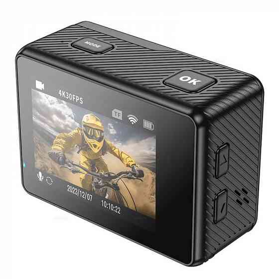Экшен камера Hoco DV101 с двойным цветным дисплеем, черный Макеевка