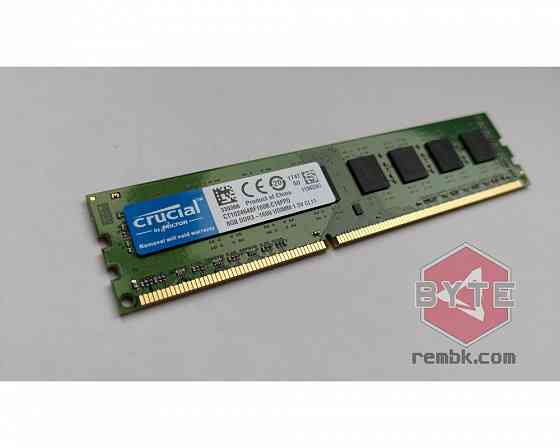 Оперативная память DIMM DDR3 Crucial 8ГБ 1600MHz PC3-12800U (CT102464BF160B.C16FPD) ONLY AMD |Гарант Донецк
