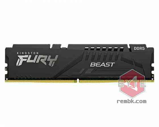 Kingston Fury Beast Black DDR5 DIMM 5200MHz PC-41600 CL40 - 8Gb KF552C40BB-8 oem |Гарантия Донецк