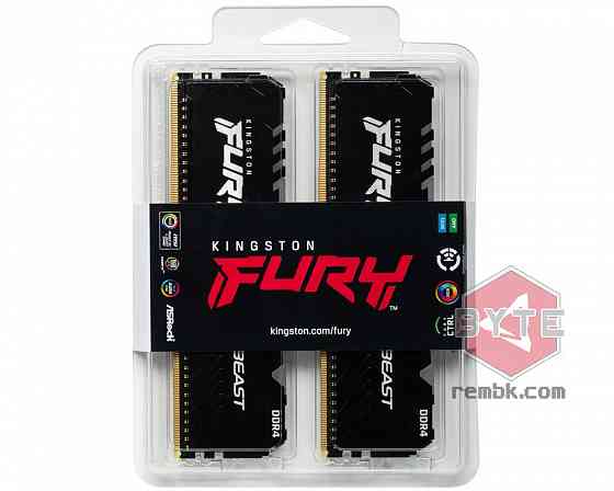 Оперативная память DIMM DDR4 Kingston FURY Beast RGB KF436C17BBAK2/16 |Гарантия Донецк