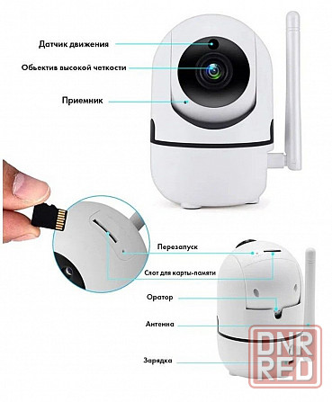 Беспроводная IP WI-FI видеокамера с обзором 360, датчиком движения, ночной съемкой, видеоняня Снежное - изображение 4