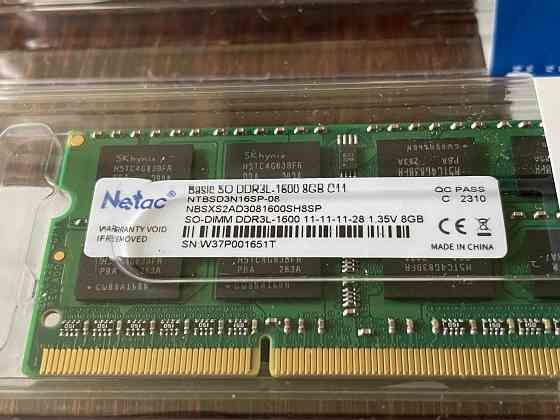 Память Netac SODIMM DDR3L-1600 8GB PC3-12800 (NTBSD3N16SP-08) чипы Hynix! Донецк