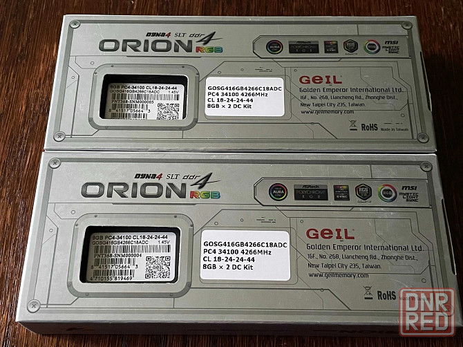 Память Geil DDR4-4266 16GB PC4-34100 ORION RGB BLACK/RED CL18 (2x8GB) Донецк - изображение 2