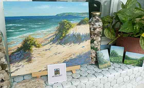 Картина маслом пейзаж Дюны море пляж Донецк