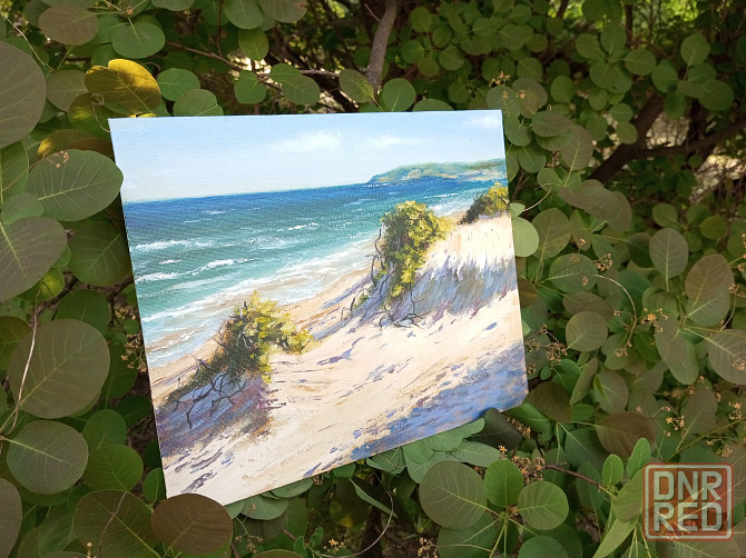 Картина маслом пейзаж Дюны море пляж Донецк - изображение 4