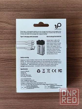 Li-ion крона 9V SMARTOOOLS 650mAh | Литиевый аккумулятор | Батарейка Донецк - изображение 2