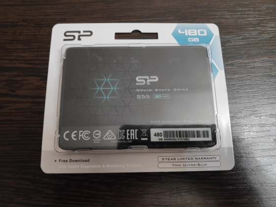 SSD диск Silicon Power Slim S55 480ГБ Новый Донецк