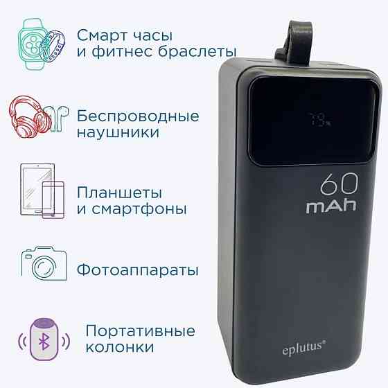 Аккумулятор внешний Eplutus EB-600Q 60000 mAh, черный Макеевка