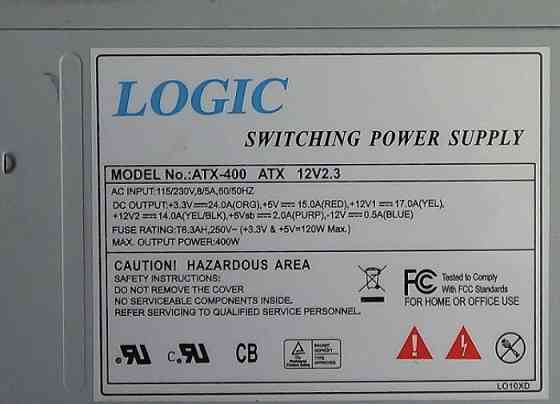 Блок питания дляПК LOGIC Switching Power Supply 400W Донецк