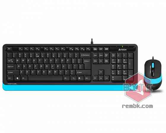 Комплект клавиатура+мышь A4Tech Fstyler F1010 черный/черный (F1010 BLUE) |Гарантия Макеевка