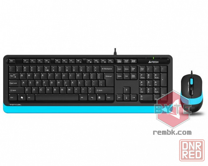 Комплект клавиатура+мышь A4Tech Fstyler F1010 черный/черный (F1010 BLUE) |Гарантия Макеевка - изображение 1