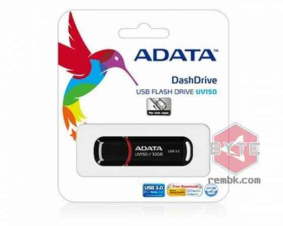 Накопитель USB 3.0 32Гб ADATA AUV150-32G-RBK, черный |Гарантия Макеевка