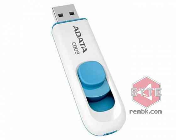 Флэш-память USB_ 32 GB A-DATA Classic C008 AC008-32G-RWE USB2.0 белый/синий |Гарантия Макеевка