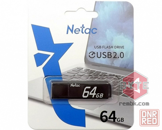 Накопитель USB 2.0 64Гб Netac U351 (NT03U351N-064G-20BK), черный |Гарантия Макеевка - изображение 1