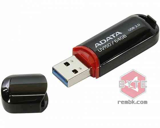 Накопитель USB 3.0 64Гб ADATA UV150 (AUV150-64G-RBK), черный |Гарантия Макеевка