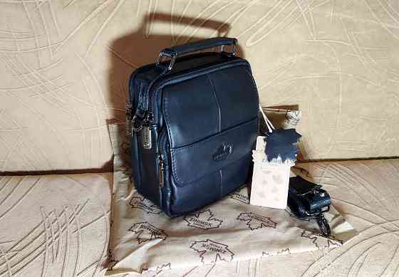Мужская кожаная сумка через плечо (20х16х9 см) Донецк