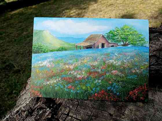 Картина маслом Цветочная поляна 20 х 30 см Донецк