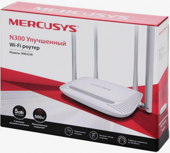 Маршрутизатор Mecusys MWR325R; 300мбит/сек; 2.4ГГц; 4xLan; 802.11/b/g/n, 802.1q; 4x5 дБи Донецк