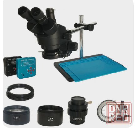 Цифровой USB-микроскоп 51MP HDMI 3.5X-90X siмультифокальный Тринокулярный стереомикроскоп для пайки Донецк - изображение 1