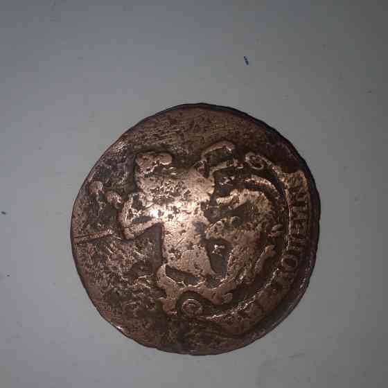 2 копейки 1766 года. Медная монета эпохи Екатерины-2. Перечекан. Донецк