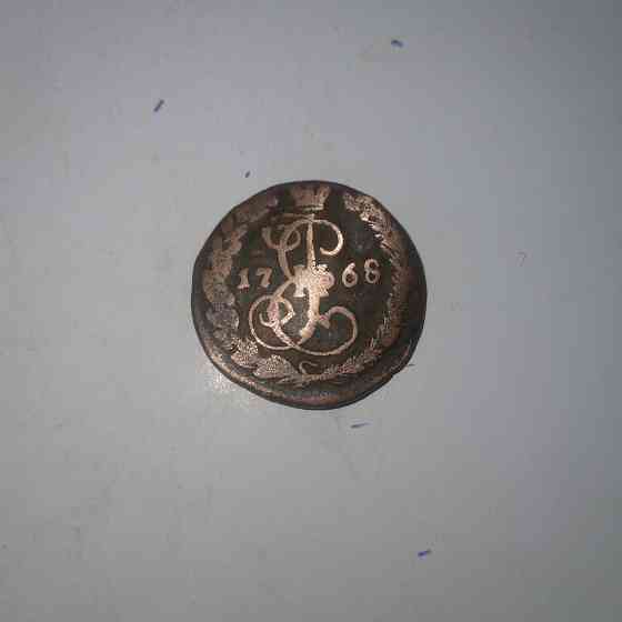 Денга 1768 года. Медная монета эпохи Екатерины-2. Донецк
