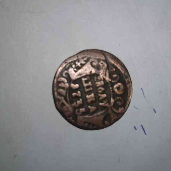 Полушка 1735 года. Медная монета эпохи Анна Иоанновна. Донецк