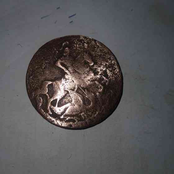 2 копейки 1758 года. Медная монета эпохи Елизавета Петровна. Донецк