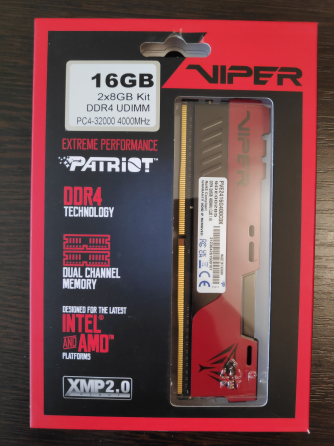 Оперативная память Patriot Viper Elite II 16 гб DDR4 (2x 8ГБ) 4000МГц Новая Донецк