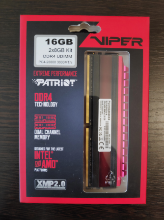 Оперативная память Patriot Viper 16 гб DDR4 (2x 8ГБ) 3600МГц Новая Донецк