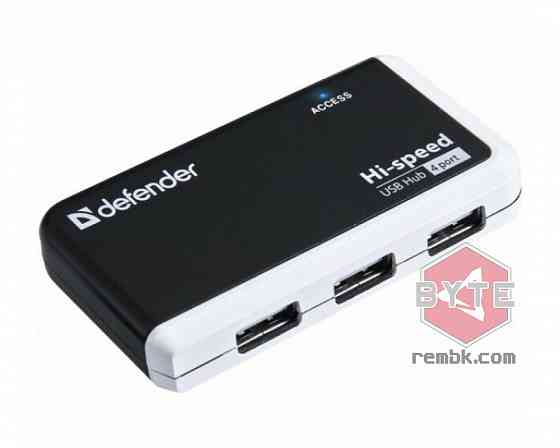 Разветвитель USB Defender QUADRO INFIX USB2.0 - 4 порта, скор. - до 480 Мбит/с, + кабель USB 2.0 A(M Макеевка