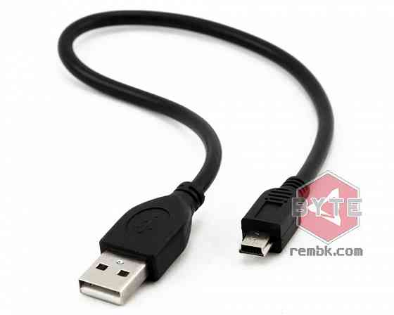 Кабель DeTech USB 2.0 AM-mini (5 pin) black 0,1M |Гарантия Макеевка