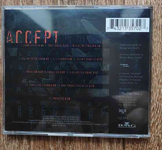 Фирменный CD диск Accept - Predator. IFPI. Made in the EC Донецк