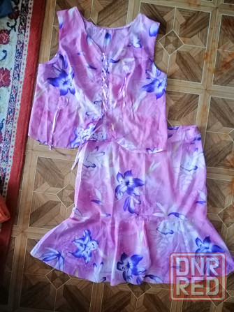 Продам костюм летний юбка блузон, р. 54 Донецк - изображение 4
