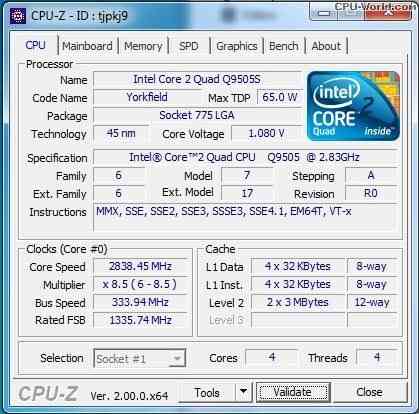 Редкий процессор Q9505S сокет 775, 4 ядра, 2.83ГГц, 1333МГц, 6Мб, TDP 65Вт. Донецк