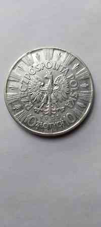 10 злотых 1935 года. Серебряная монета Польши. Донецк