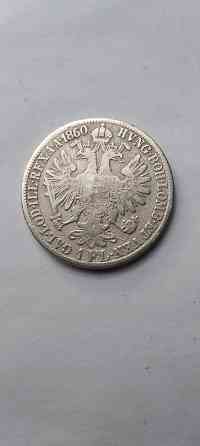 1 флорин 1860 года. Редкая серебряная монета Австрии Донецк