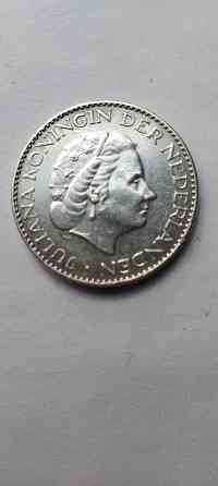 1 гульден 1955 года. Серебряная монета Голландии. Донецк
