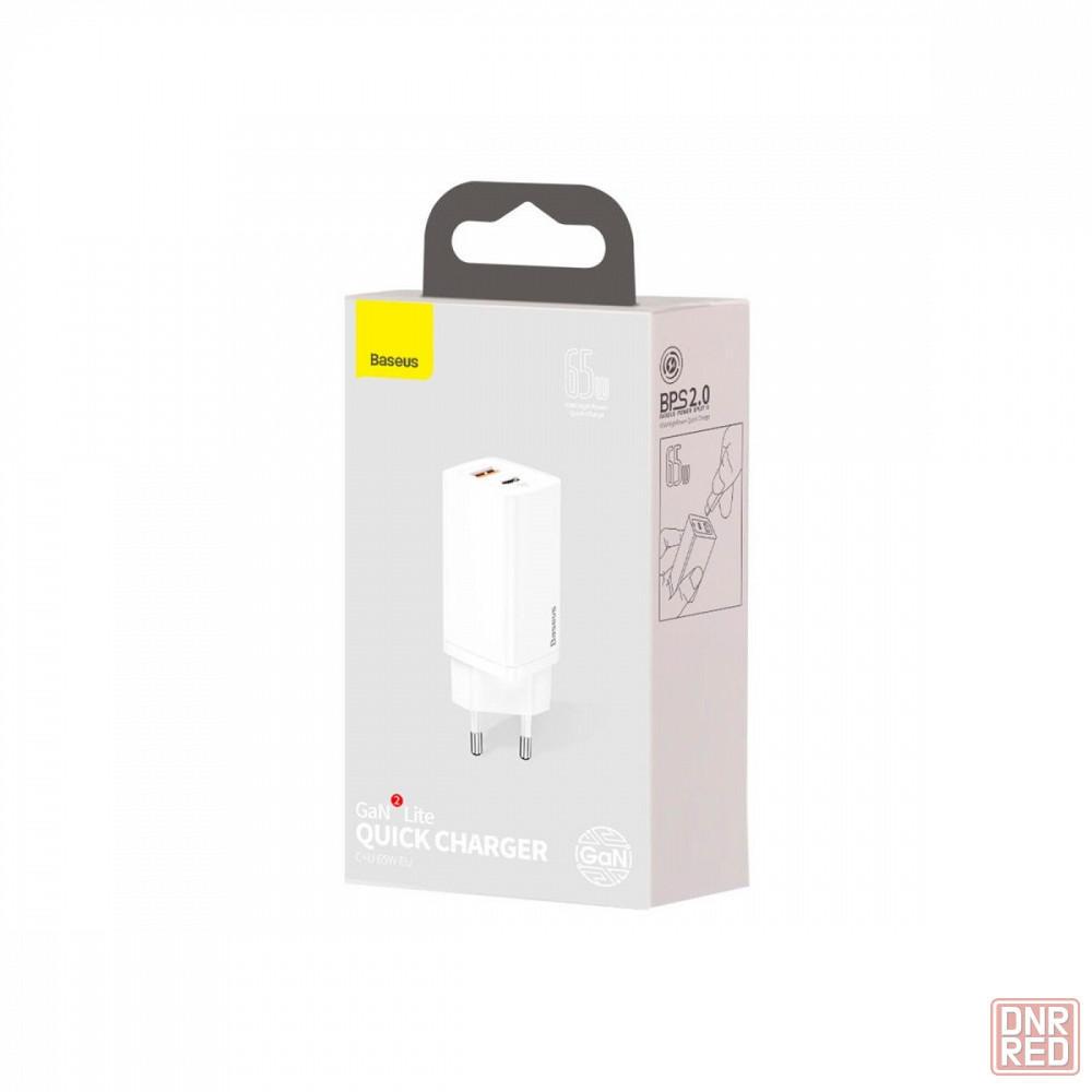 Зарядное устройство Baseus GaN2 Lite Quick Charger C+U 65W EU белый  (CCGAN2L-B02) - Зарядные устройства и док-станции Макеевка на DNR.RED