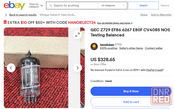 Genalex EF86 tube радиолампа Z729 в упаковке - Англия - Донецк - изображение 3