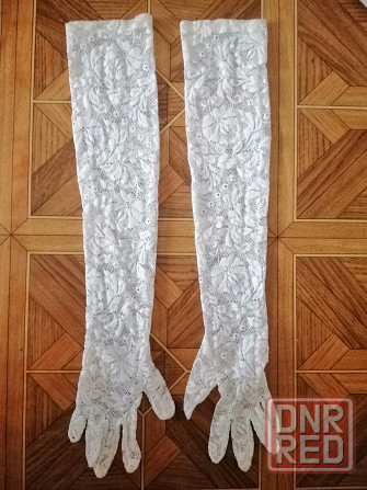 Продам свадебные гипюровые перчатки очень длинные Донецк - изображение 1