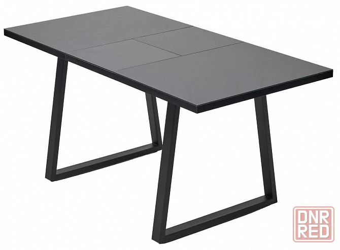 Стол кухонный раскладной,  цвет черный, каленое стекло Макеевка - изображение 3