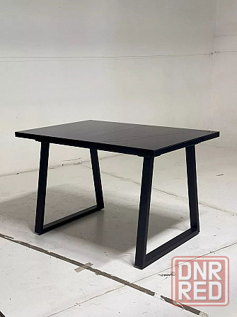 Стол кухонный раскладной,  цвет черный, каленое стекло Макеевка - изображение 2