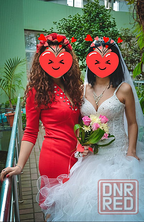 Платье свадебное белое с кольцами Макеевка - изображение 2
