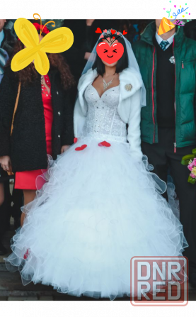 Платье свадебное белое с кольцами Макеевка - изображение 1