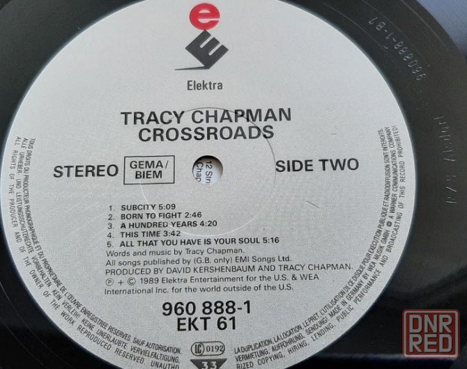 Винил Tracy Chapman 1989 Crossroads. Донецк - изображение 4