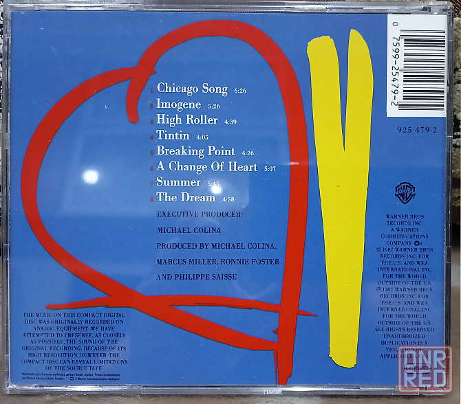 Фирменный CD компакт диск: David Sanborn - 1987 - A Change Of Heart Макеевка - изображение 2