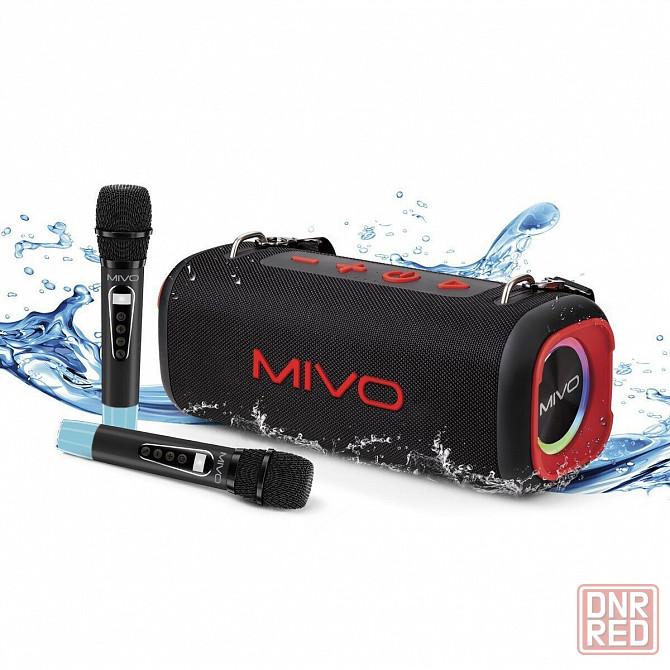 Mivo M65, 150(RMS 60)Вт Портативная беспроводная колонка c RGB подсветкой + 2 микрофона, влагозащита Донецк - изображение 1