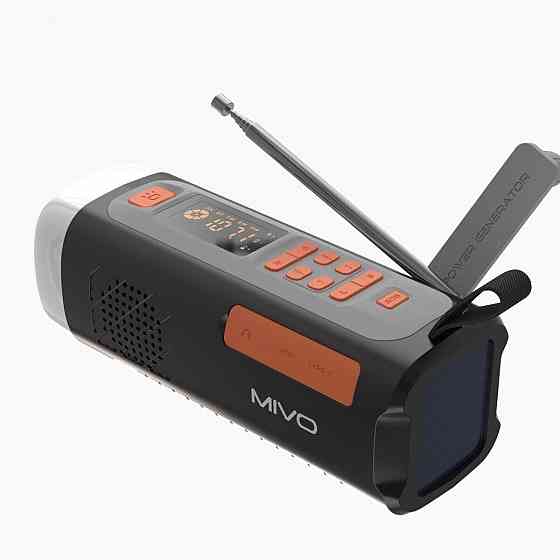 FM радио приемник Mivo MR-002, 3Вт (power bank 4500 mah, фонарик, солнечная батарея, влагозащита) Донецк